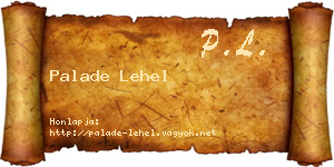Palade Lehel névjegykártya